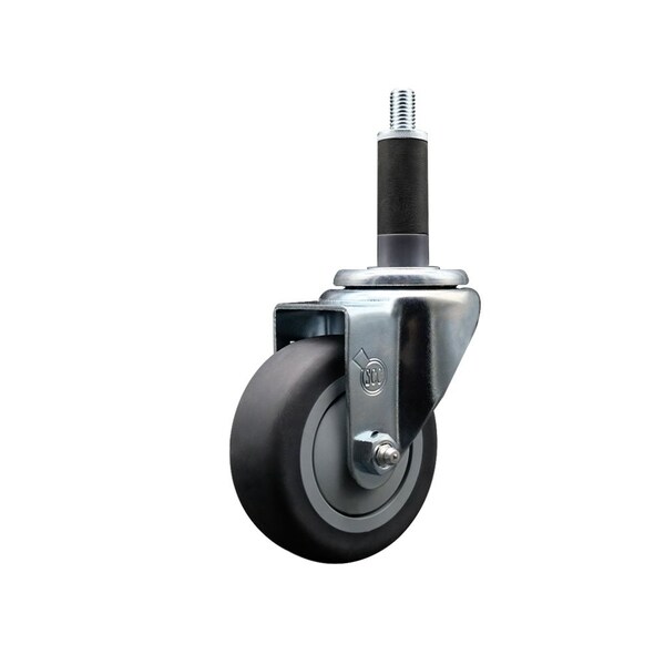 Service Caster 3.5'' Thermoplastic Rubber Wheel Swivel 1'' Expanding Stem Caster SCC-EX20S3514-TPRB-1 - main